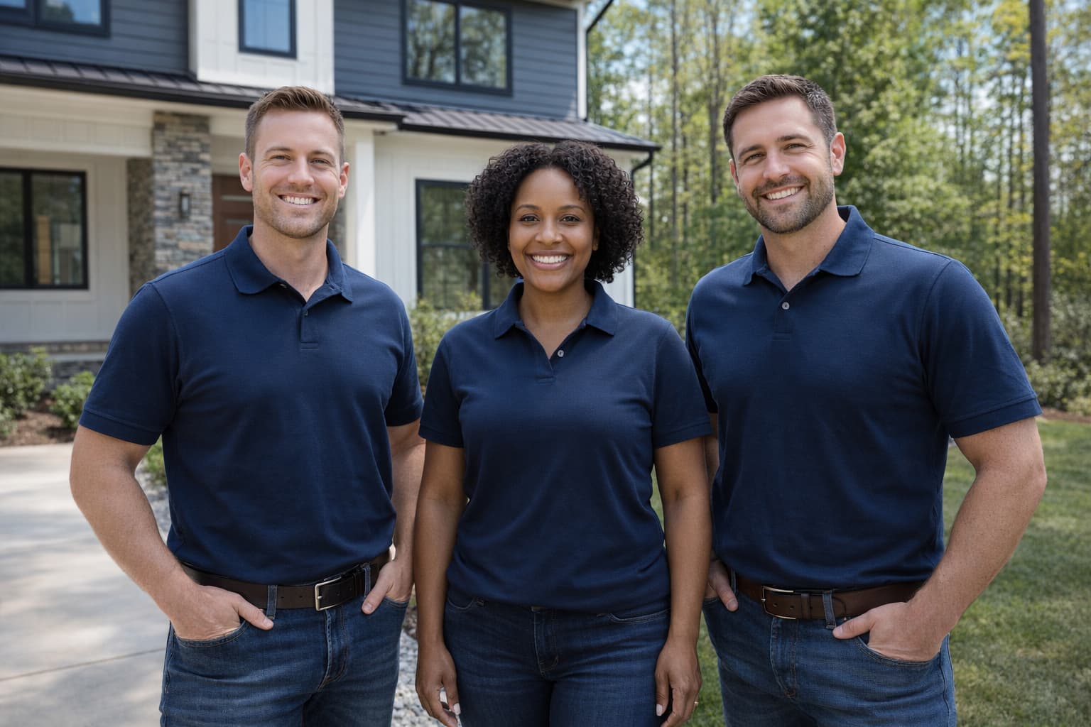 ClearVolt home electrification team outside a North Carolina home