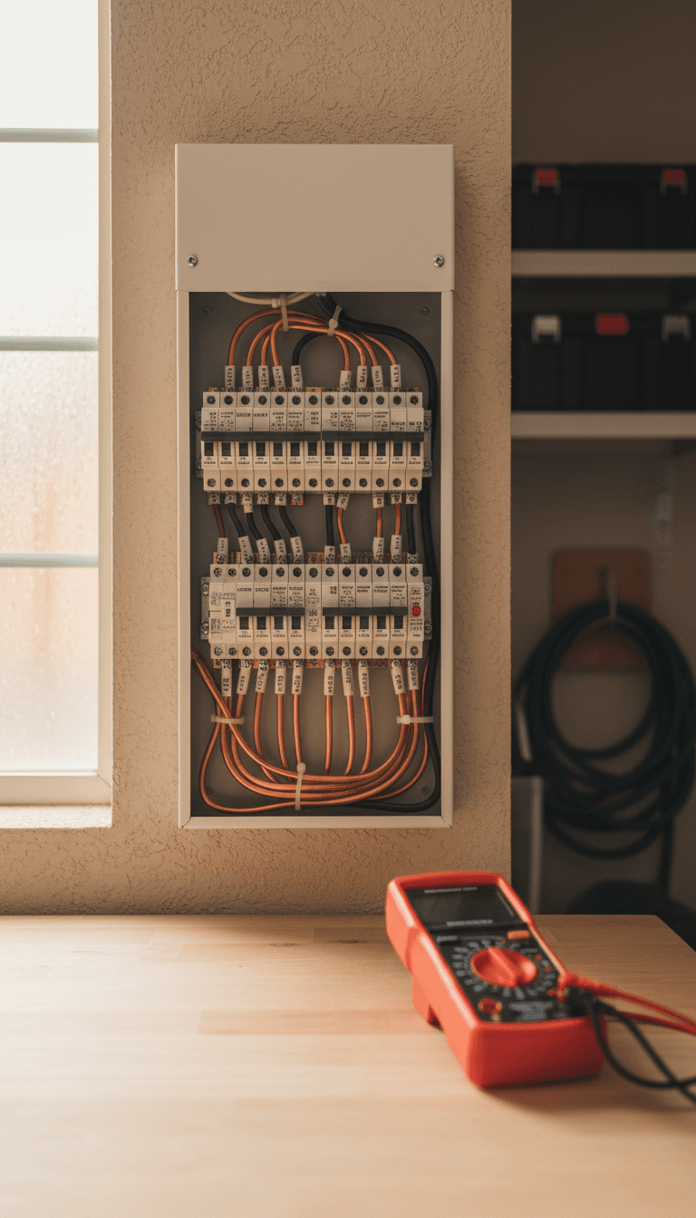 Electrical panel ready for a home electrification upgrade