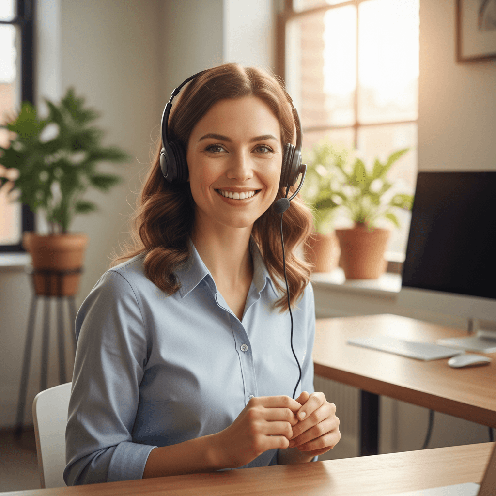 Friendly support representative ready to help after installation