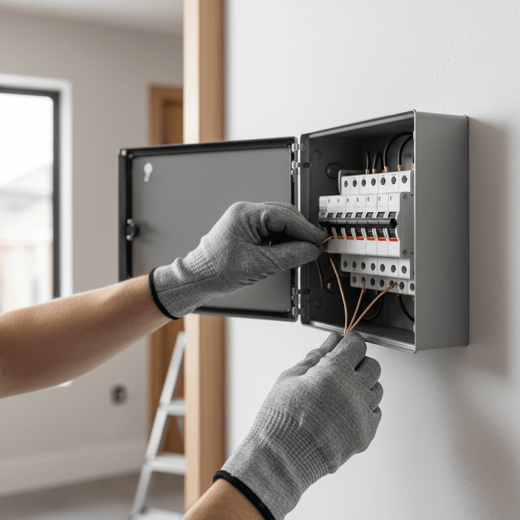 Electrician upgrading a residential electrical panel